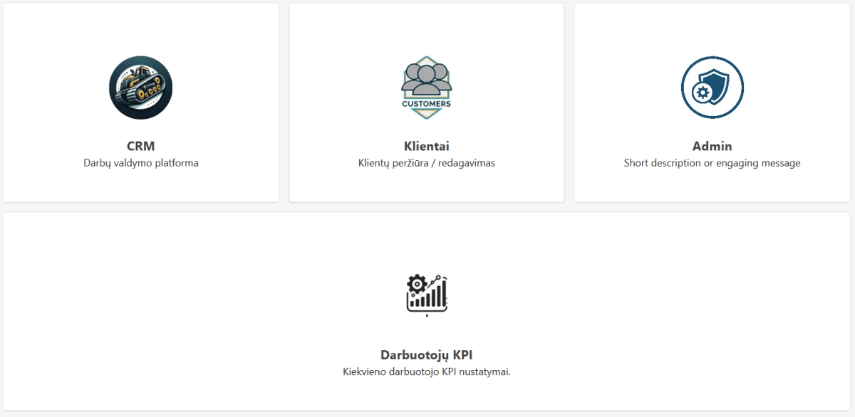 Sprendimai 11 sprendimai, Mini CRM sistema