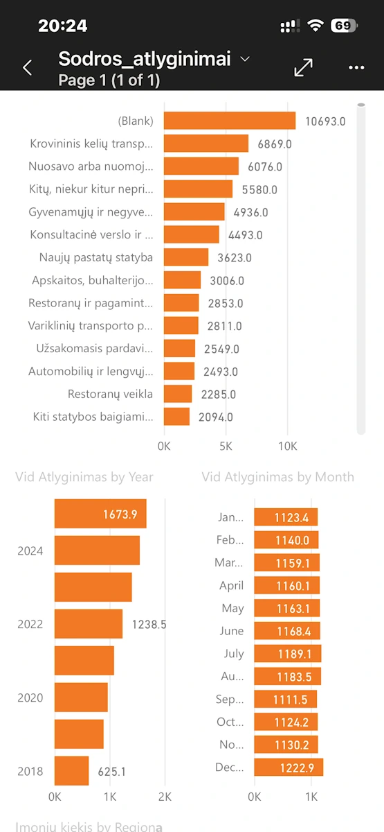 Power BI telefone, Atvirieji duomenys Jūsų kišenėje, antras puslapis