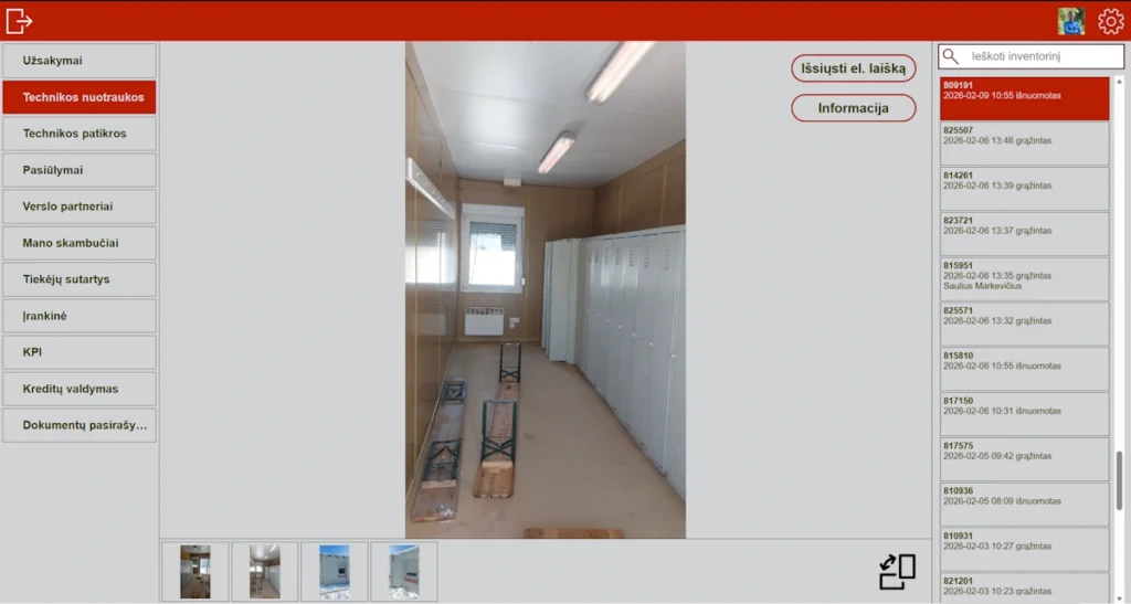 Įrangos būklės fiksavimo sistema