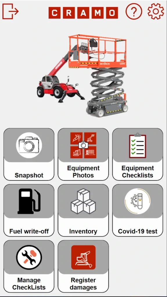 Įrangos būklės fiksavimo sistema mobili versija